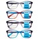 STASTEND 4 Pack Progressive Multifocus Reading Glasses for Women Men Spring Hinge Blue Light Blocking Readers MIX 175 x