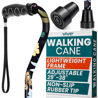 Vive Walking Cane for Women Men Elderly Patented Offset Grip