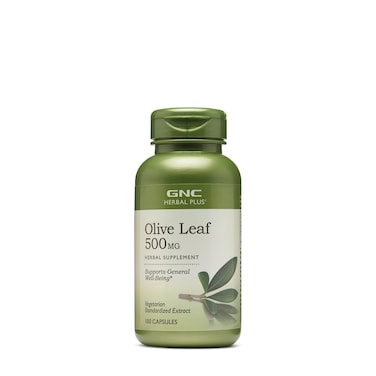 GNC Herbal Plus Olive Leaf 500mg WellBeing Support 100 Servings