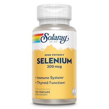 SOLARAY Selenium 200mcg High Potency Thyroid Support 100 Veg Caps