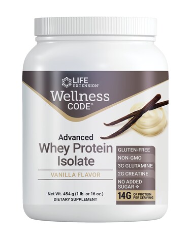 Life Extension Wellness Code Advanced Whey Protein Isolate Vanilla 454 g
