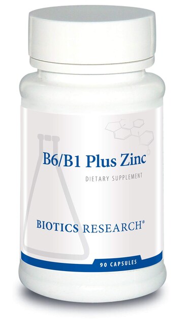 BIOTICS RESEARCH B6 B1 Plus Zinc Active Forms B Vitamins 5mg Zinc 90c