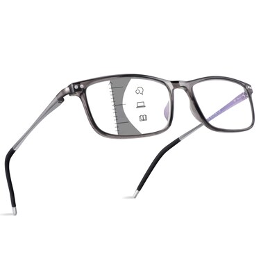 Skyoak Superior Extremely Light Progressive Multifocus Reading Glasses Men Aluminum Arm TR90 Frame Blue Light Blocking Multifocal Computer Readers Spring Hinge No Line for MidNear Range approx 3ft