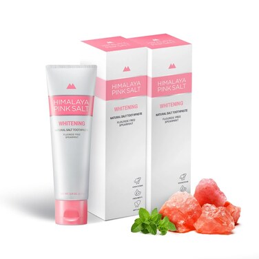 HIMALAYA PINKSALT Fluoride Free Natural Whitening Toothpaste 39 oz 2 Pack