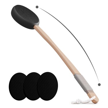 Svarvns Back Lotion Applicator with 4 Replaceable Pads Black