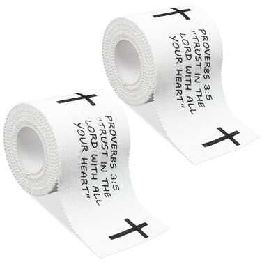 Eaureum 2Pcs Christian Athletic Tape White 2IN X 23FT