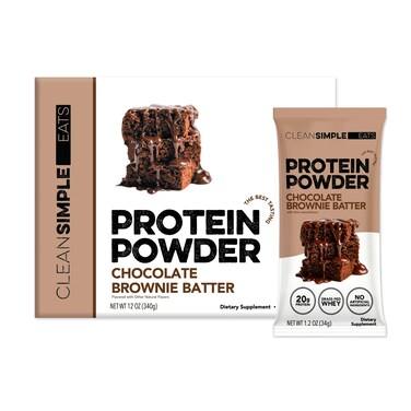 Clean Simple Eats Whey Isolate Protein Brownie Batter 10 Stick Packs