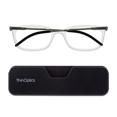 ThinOptics Unisex Adult Glasses Reading Attachable Case Rectangle Clear 200 US