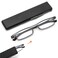 REAVEE Folding Reading Glasses for Men Women Ultra Thin Blue Light Blocking Anti UVEyestrain Computer TR90 Slim Portable Foldable Readers with Compact Flat Case Grey 275