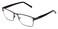 V.W.E. VWE Men Premium Rectangle Metal with Plastic Temple Extra Large Reader 152mm Wide Frame Reading Glasses Gunmetal 125