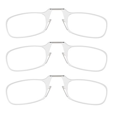 ThinOptics Readers Rectangular Reading Glasses 3 PackClear 44mm 25
