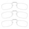 ThinOptics Readers Rectangular Reading Glasses 3 PackClear 44mm 25