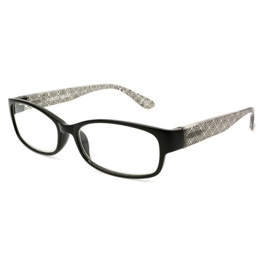 Foster Grant Womens Kyra Rectangle Reading Glasses Black 59mm 20