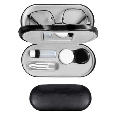 MUDOR 2 in 1 Glasses and Contact Lens Case Double Sided DesignBlack1