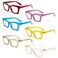 REAVEE 6 Pack Reading Glasses for Women Men Blue Light Blocking Cute Square Computer Readers Spring Hinge 125