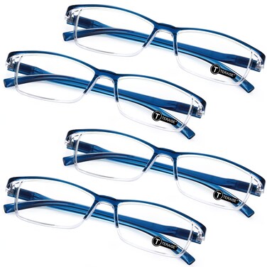 TERAISE Anti UV Reading Glasses 4 Pairs Blue Light Blocking Reader Womens Mens 400X