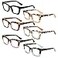 REAVEE 6 Pack Reading Glasses for Women Blue Light Blocking Cute Square Computer Readers with Spring Hinge 275