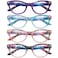 Sumkyle 4 Pack Cat Eye Reading Glasses Blue Light Blocking for WomenStylish Pattern Spring Hinges Computer Readers 4 Mix 175