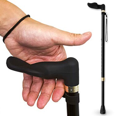 RMS Left Hand Walking Cane with Palm Grip Orthopedic Handle