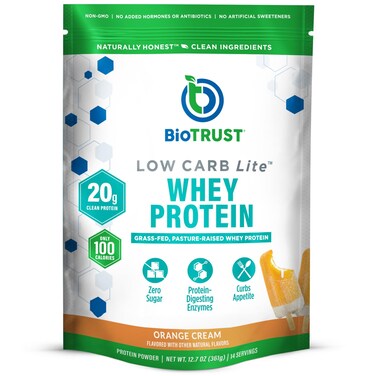 BioTrust Low Carb Lite Protein Powder Whey Isolate Orange Cream