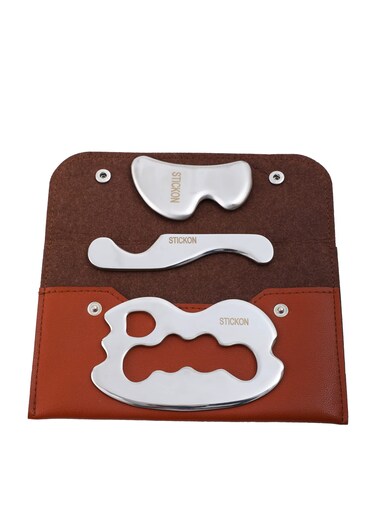 STICKON 3 in 1 Stainless Stee Gua Sha Set Scraping Massage Tools Kit IASTM Tool for Physical Therapy Guasha Massage ScraperIASTM ToolsFascia ScraperSoft Tissue Massage ToolSTICKON38