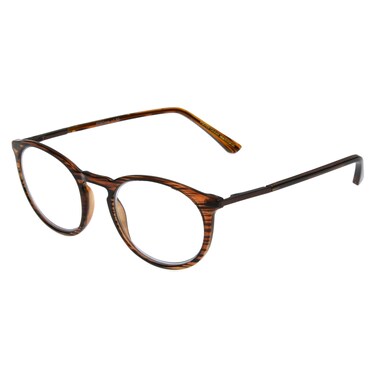 Foster Grant McKay Round Multi Focus Progressive Reading Glasses Brown
