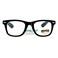 JuicyOrange Multi Focus Progressive Reader Glasses 3 Powers in 1 Square Horn Rim Black 200
