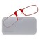 ThinOptics unisexadult Reading Glasses White Universal Pod Case Red Frames 250 Strength Readers Red Frames White Case 44 mm