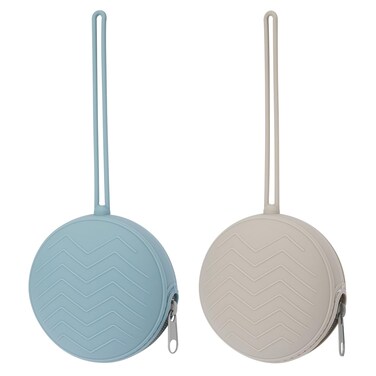 Nupoopy 2 Pack Silicone Pacifier Holder Case EtherLight Grey