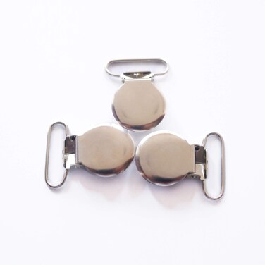 Sutoyuen 1 Pacifier Suspender Clips Pacifier Clips with Plastic Teeth Insert to Protect Fabric Perfect for Crafts Making Pacifier HoldersBibDummy Holder Clip Silver 10pcs