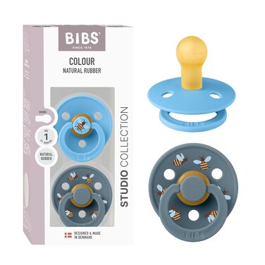 BIBS Colour Pacifier 06 Months 2Pack Round Nipple BreezePetrol