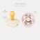 BIBS Colour Pacifier 06 Months 2Pack Round Nipple IvoryPetal