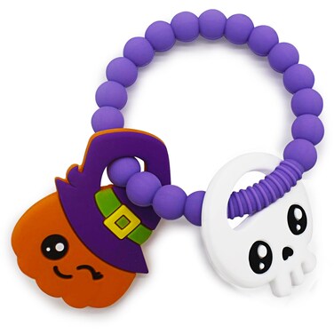 BIGSPINACH Big Spinach Pumpkin Teether Cute Ghouls Ring Teething Toy and Blind Box Silicone Baby Teether ToyGirl or Boy Halloween Teether2PC