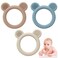 Eascrozn 3 Pack Silicone Teethers for Babies 3M BPA Free