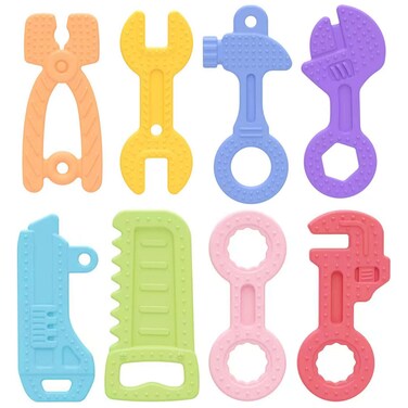 Fu Store Baby Teether Toy Silicone Teething Toys for 012 Months Tool Shape