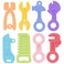 Fu Store Baby Teether Toy Silicone Teething Toys for 012 Months Tool Shape