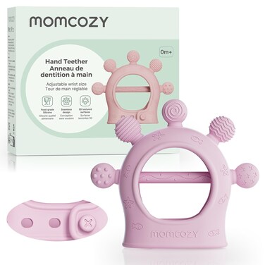 Momcozy Baby Teether Toys Silicone Teether for 012 Months Pink