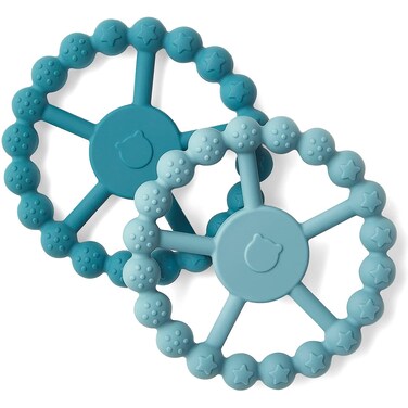 SAMiGO Silicone Teething Rings Baby Teether Toys 2 Pack