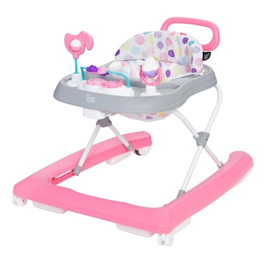 Smart Steps Trend Plus 2in1 Activity Walker with Deluxe Removable Toys WalkBehind Bar Adjustable Height and Flat Fold Frame for Storage Ages 6 Months Orbits Pink