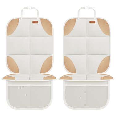 SMART ELF 2 Pack Car Seat Protector600D Fabric Waterproof Beige Brown