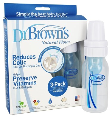 Dr. Brown's Dr Browns Natural Flow Standard Polypropylene Bottle 4 oz 3 Pack