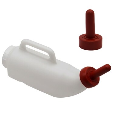 MODUODUO Calves Nursing Bottle with a Replacement Nipple 211 Quart Horizontal Calf Milk Feeding Bottle Horizontal