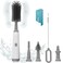 WHNL Electric Bottle Brush Set 360Automatic Bottle Brush Cleaner with 3 Sizes Replaceable Silicone Bottle Brush and Extension Handle for Long BottlesStraw Cleaner BrushIPX65 RechargeableGrey