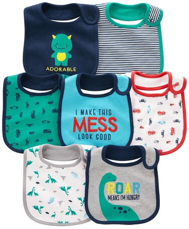 Simple Joys Baby Boys 7 pack teething bib Accessory Blue One Size