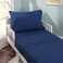 Everyday Kids 3 Piece Toddler Sheet Set Soft Breathable Microfiber Toddler Bedding Includes a Flat Sheet a Fitted Sheet and a Pillowcase Solid Navy