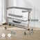 Cowiewie Bassinet Bedside Sleeper Breathable and Adjustable Grey
