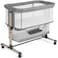 Cowiewie Bassinet Bedside Sleeper Breathable and Adjustable Grey