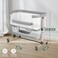 Cowiewie Bassinet Bedside Sleeper Breathable and Adjustable Light Grey