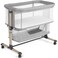 Cowiewie Bassinet Bedside Sleeper Breathable and Adjustable Light Grey