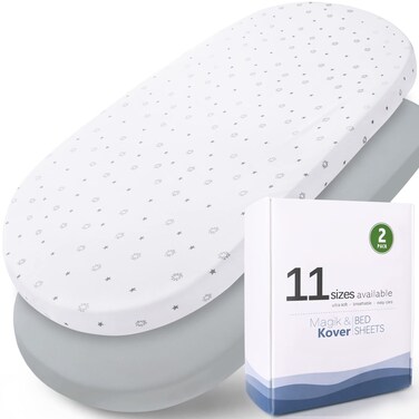 MagikBassinet Sheets 2 Pack Fitted for UPPAbaby SNOO Smart Sleeper